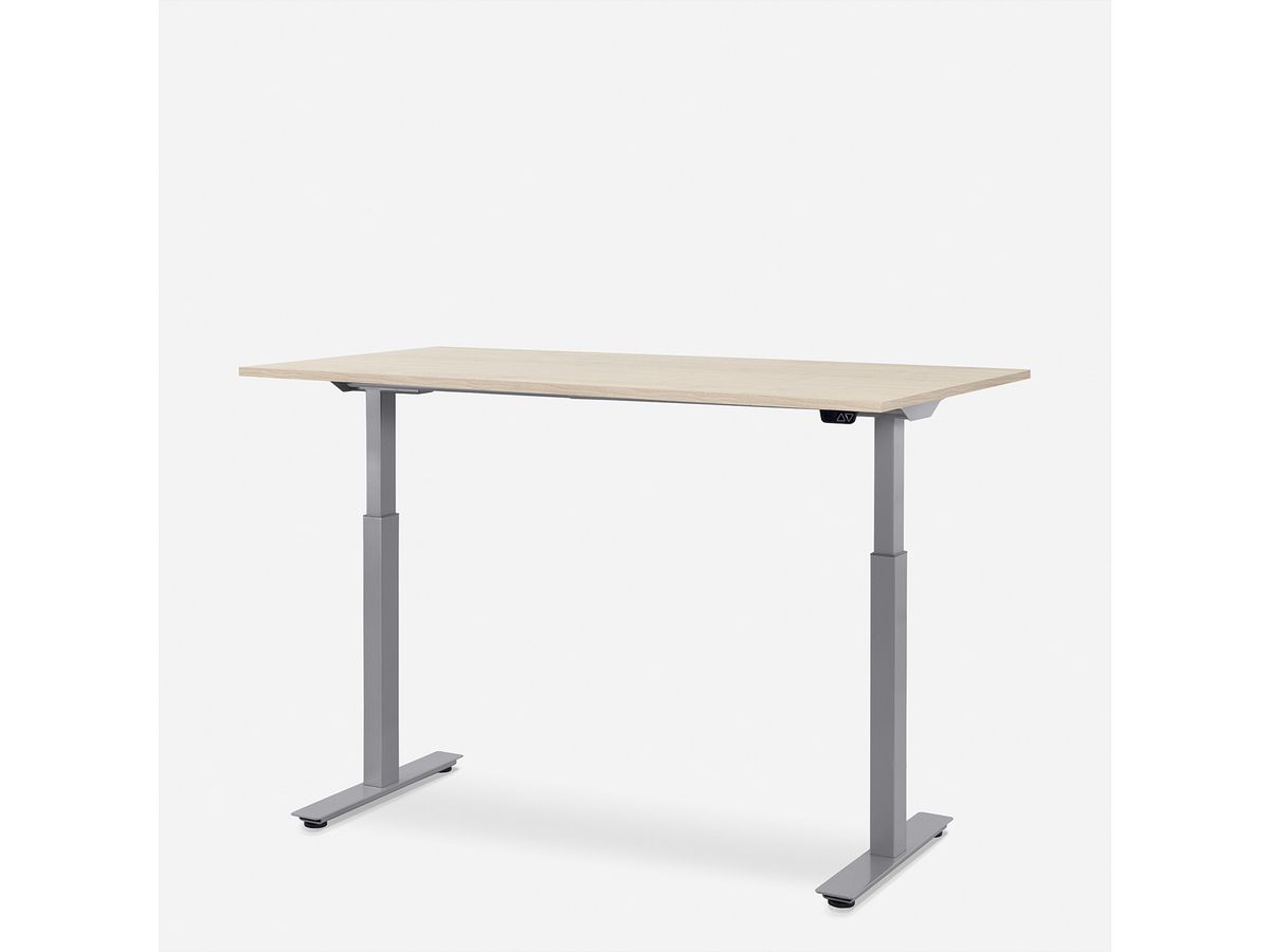 WRK21 Schreibtisch Smart 140 x 80 cm, Höhenverstellbar, Mandal Ahorn / Grau