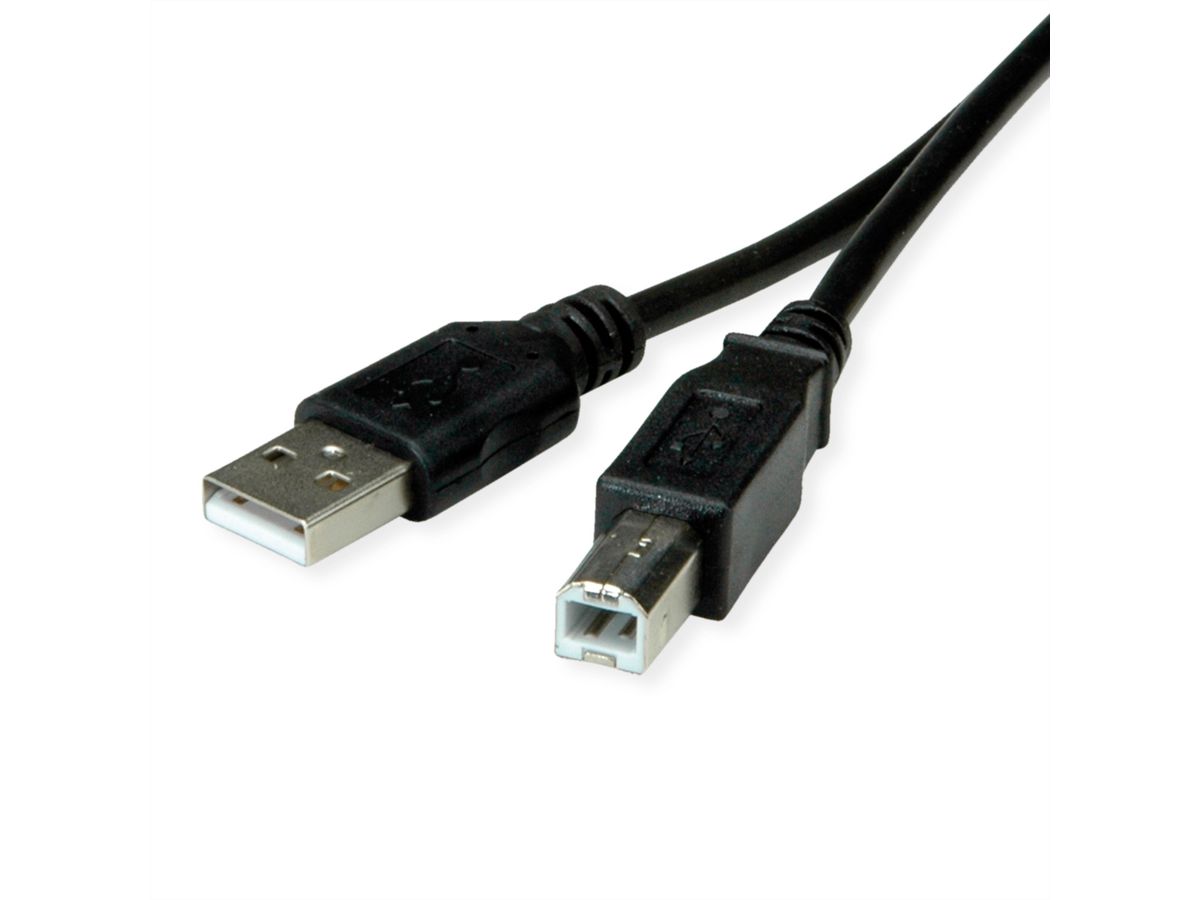 ROLINE RM USB 2.0 Kabel, Typ A-B, schwarz, 1,8 m