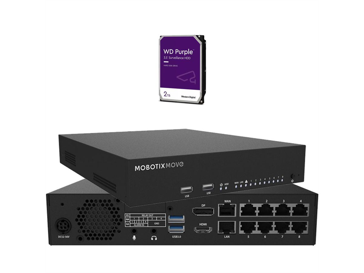 MOBOTIX Komplett-Set NVR / NVR 8CH / HDD 2 TB