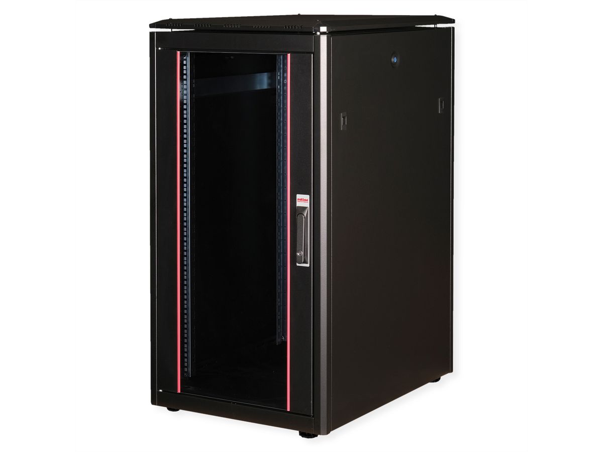 ROLINE 19-Zoll Netzwerkschrank Pro 22 HE, 600x800 BxT Glastür schwarz