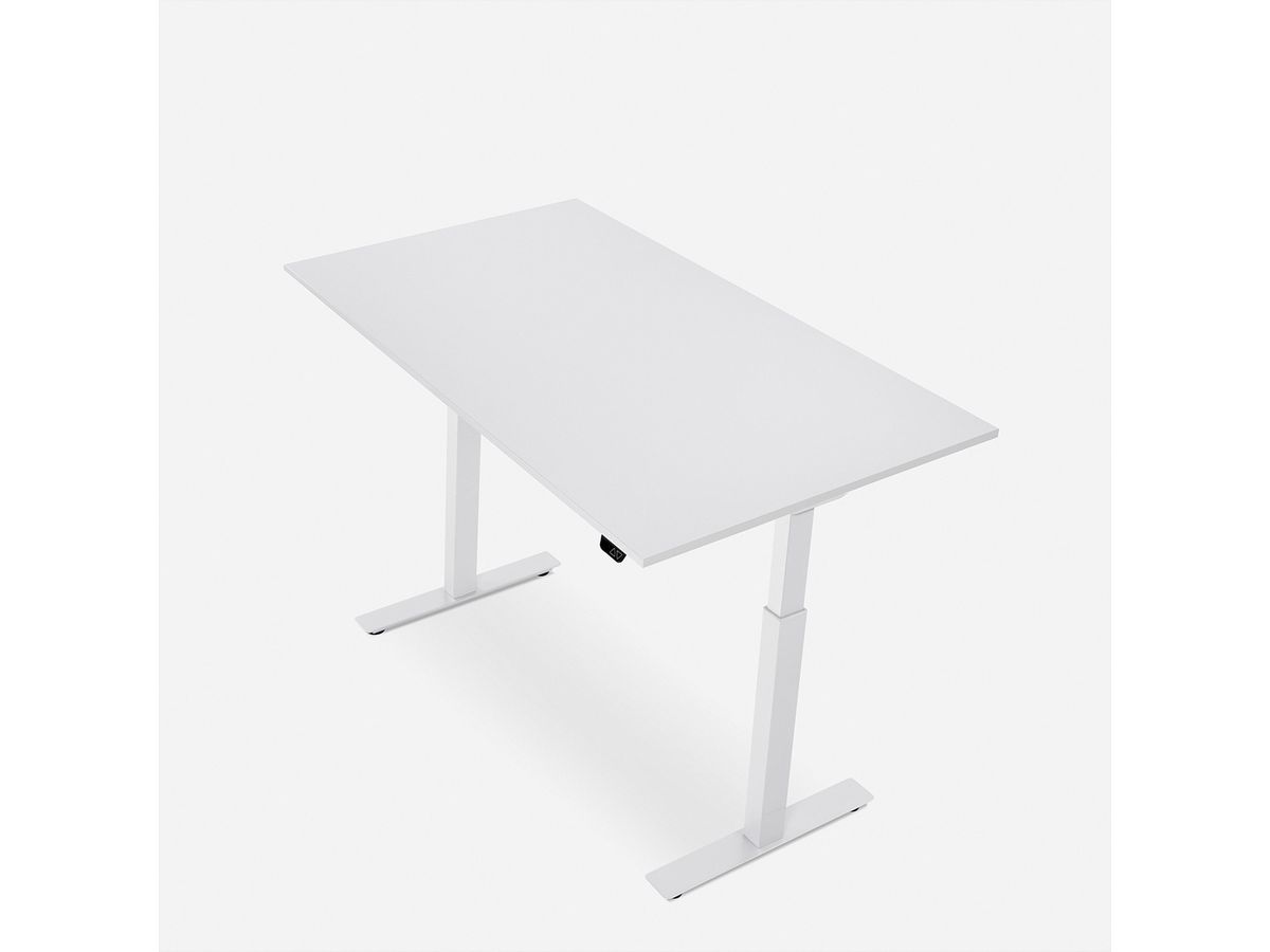 WRK21 Schreibtisch Smart 160 x 80 cm, Höhenverstellbar, Weiss Uni / Weiss