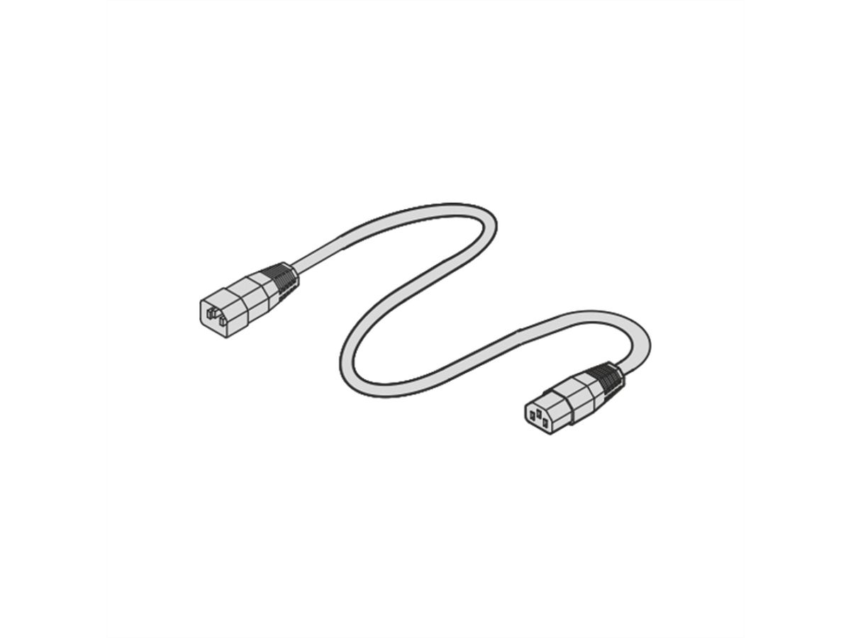 Câble secteur SCHROFF, IEC C14 à C13, 2,5 m, noir