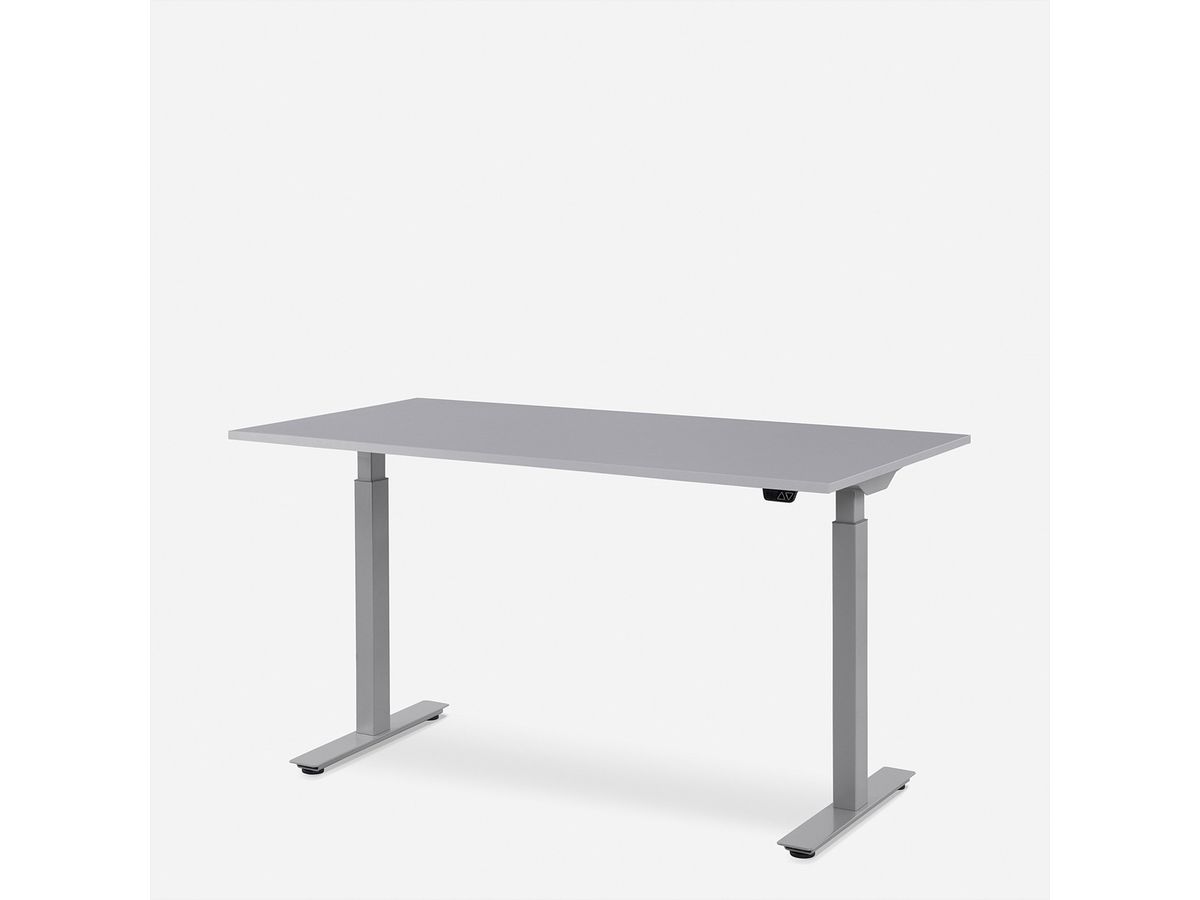 WRK21 Schreibtisch Smart 180 x 80 cm, Höhenverstellbar, Grau Uni / Grau