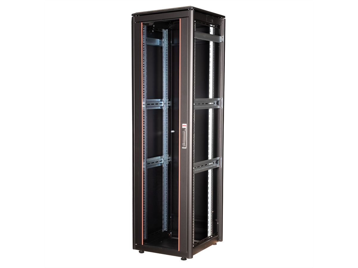 ROLINE 19-Zoll Netzwerkschrank Pro 42 HE, 600x600 BxT Glastür schwarz