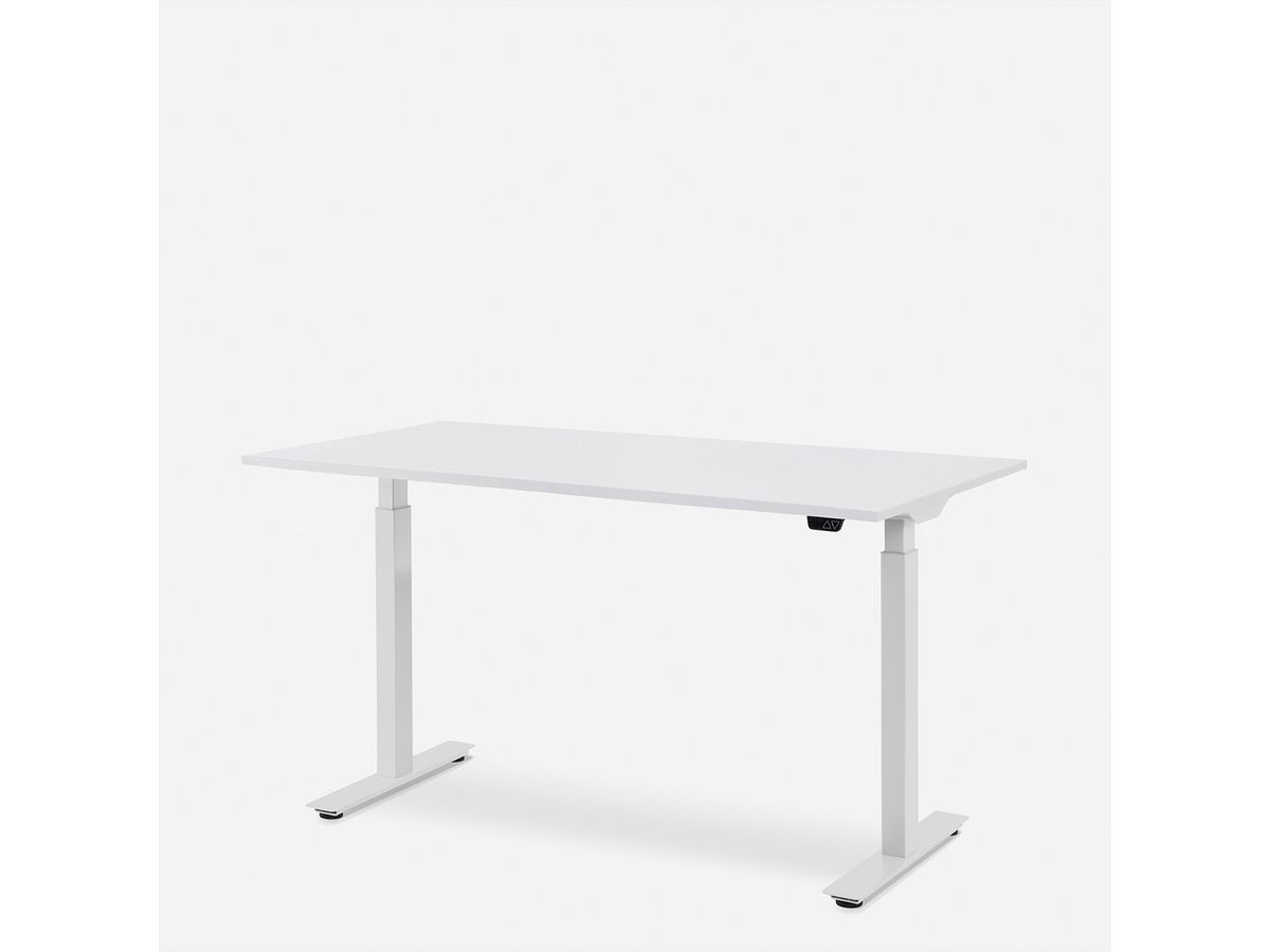 WRK21 Schreibtisch Smart 140 x 80 cm, Höhenverstellbar, Weiss Uni / Weiss