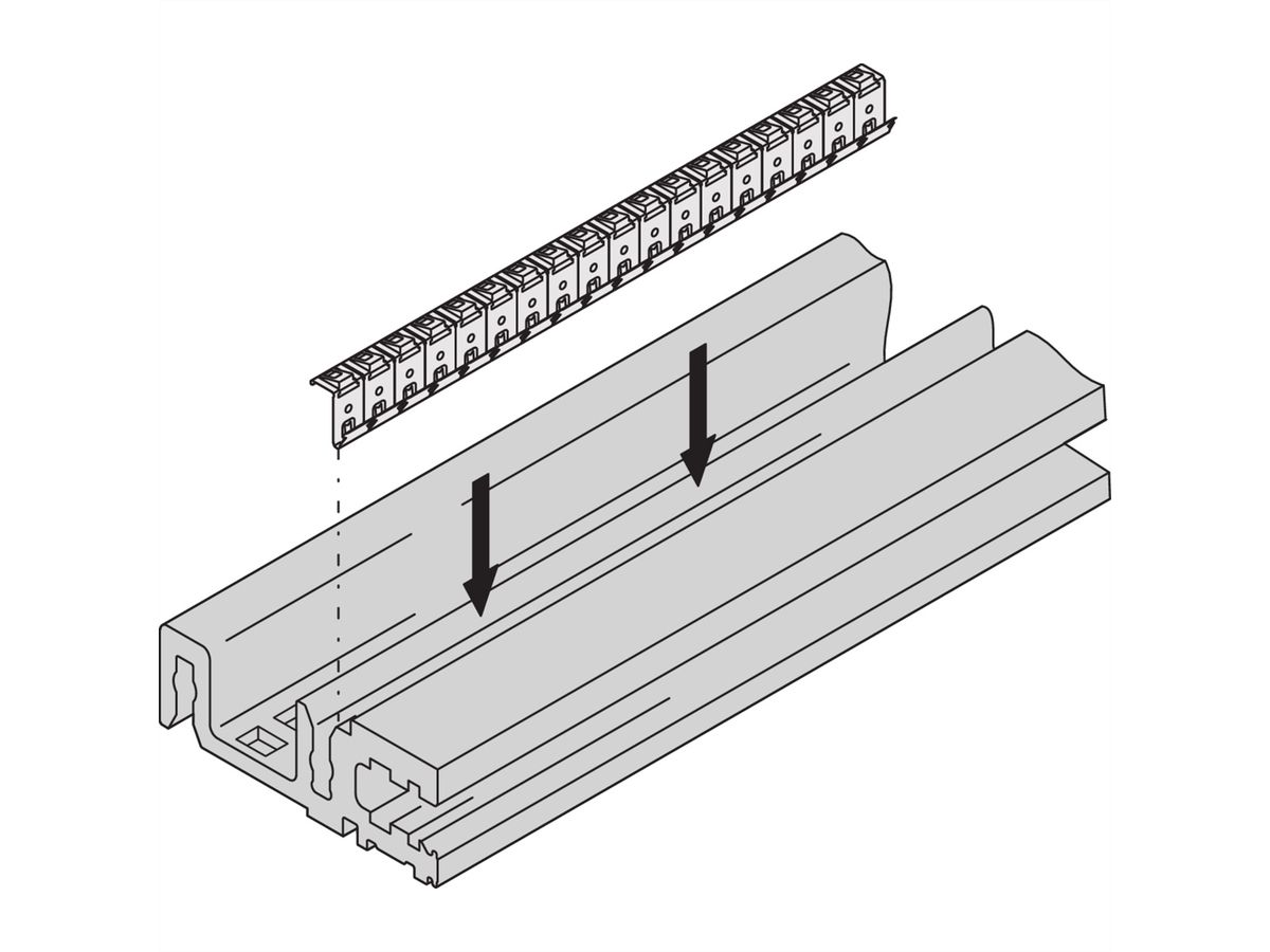 SCHROFF EuropacPRO Kit de blindage CEM, plaque de recouvrement sur rail horizontal, acier, 63 HP, 10 pièces