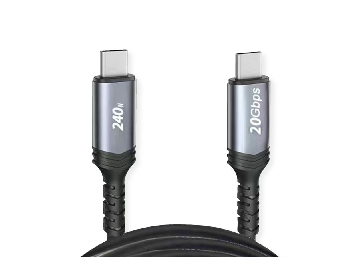 VALUE Câble USB4 Gen2x2, C–C, M/M, 240W, noir, 2 m