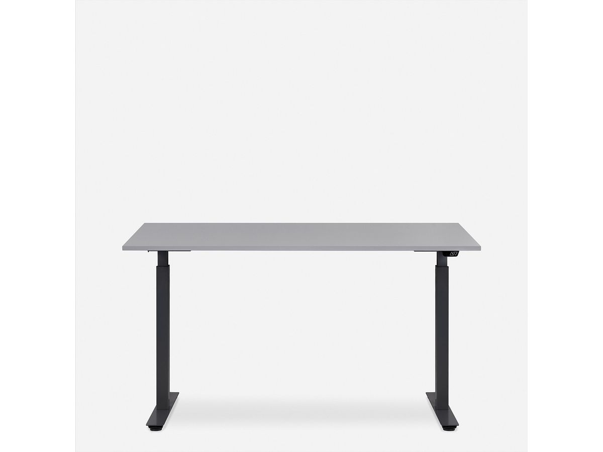 WRK21 Schreibtisch Smart 180 x 80 cm, Höhenverstellbar, Grau Uni / Schwarz