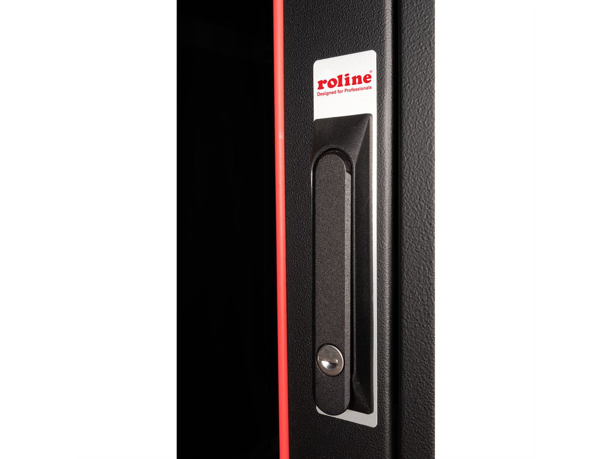 ROLINE 19-Zoll Netzwerkschrank Pro 42 HE, 600x600 BxT Glastür schwarz