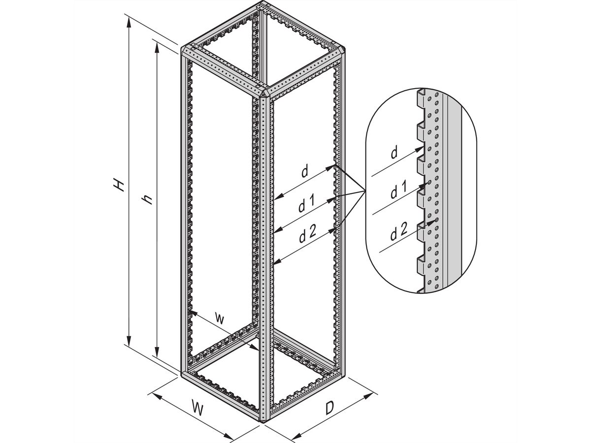 SCHROFF Varistar NET Plus Cabinet, RAL 7035, simple, 42 U, 2000H, 800W, 1000D