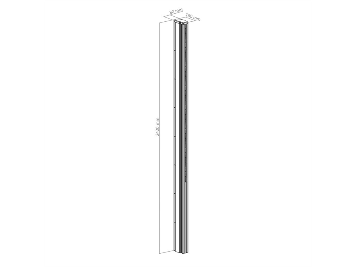 Hagor Aluminium Säule CPS - Alu pillar 2400mm, schwarz