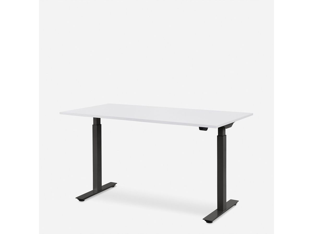 WRK21 Schreibtisch Smart 120 x 80 cm, Höhenverstellbar, Weiss Uni / Schwarz