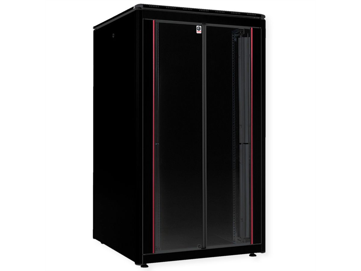 ROLINE 19-Zoll Netzwerkschrank Pro 26 HE, 800x800 BxT Glastür schwarz