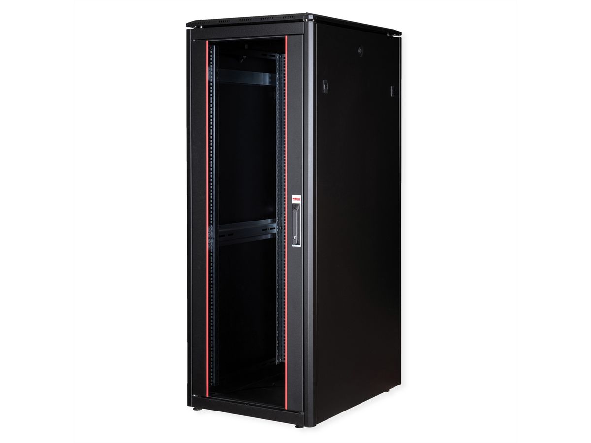 ROLINE 19-Zoll Netzwerkschrank Pro 32 HE, 600x800 BxT Glastür schwarz