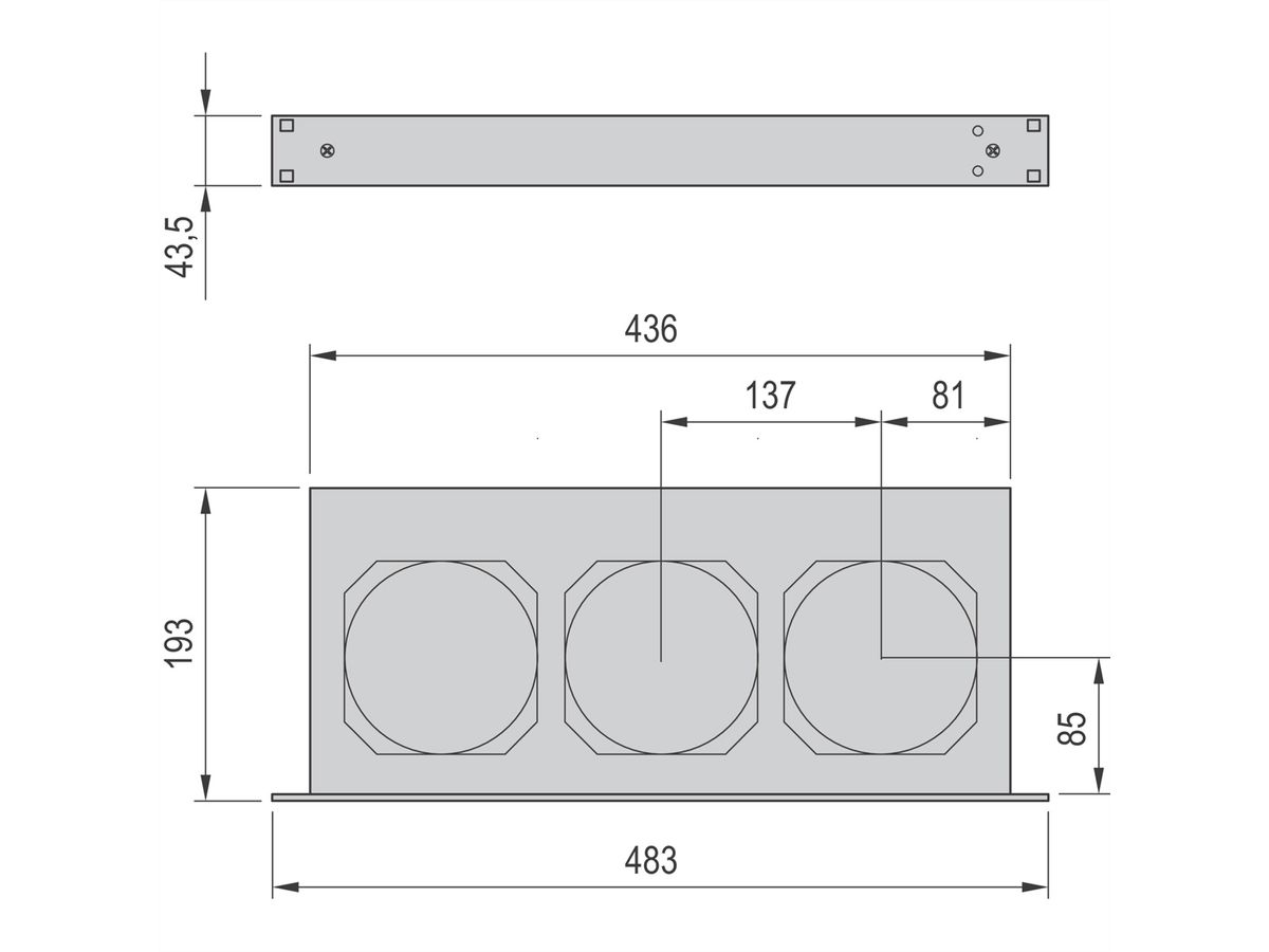 Unité de ventilation 19'' SCHROFF, 1 U, Contrôle et surveillance de la vitesse, 3 ventilateurs, 24 VDC