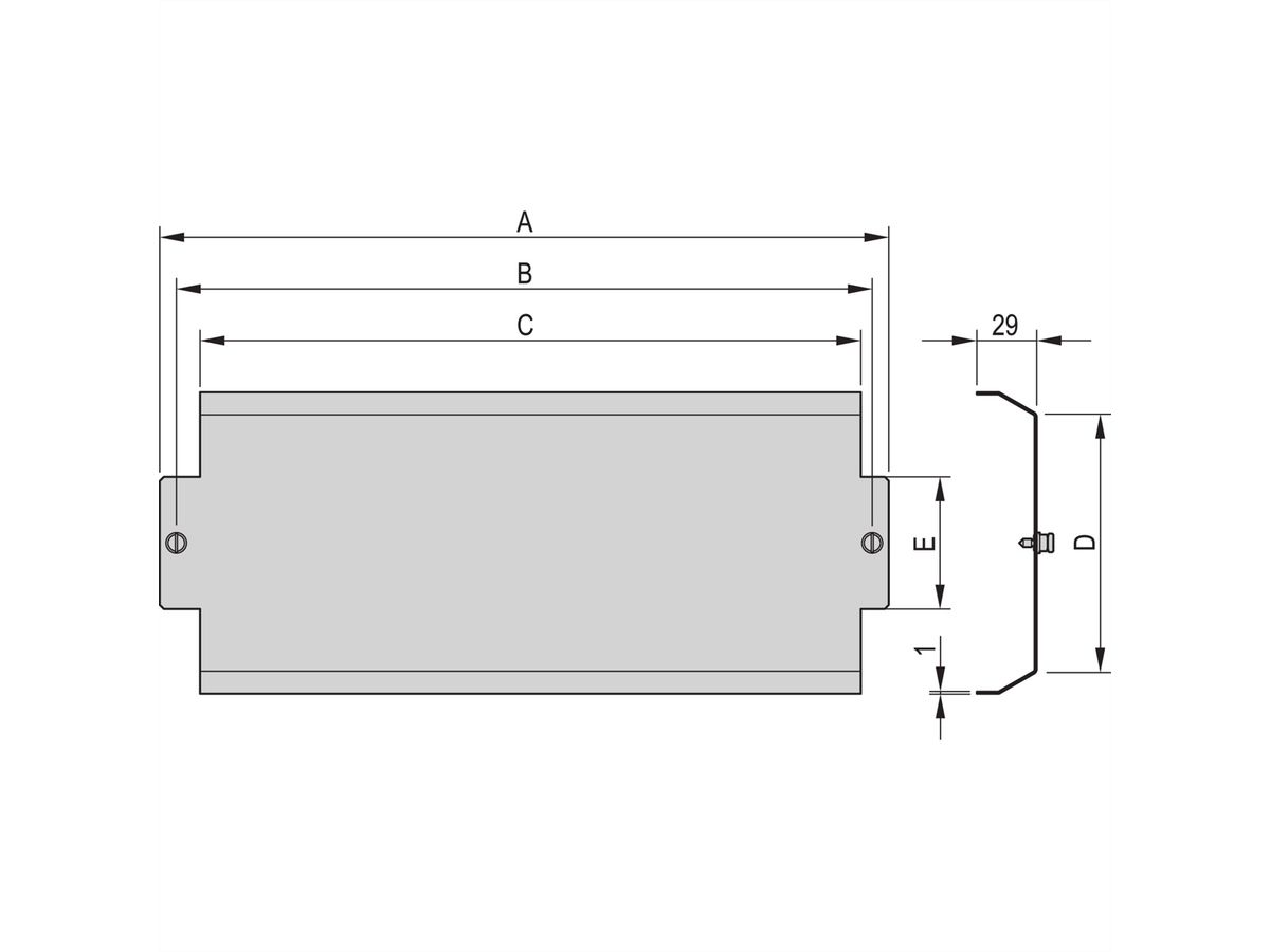 Capot arrière PropacPRO SCHROFF, 3 U, 84 CV