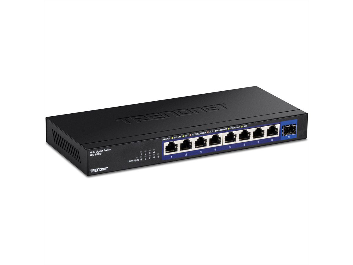 TRENDnet TEG-S5091 Switch 2,5G à 9 ports non administrable, avec port SFP+ 10G