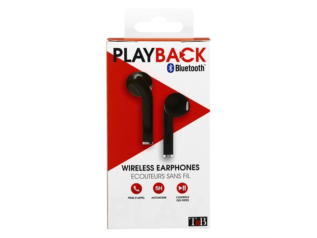 T'nB Playback In Ear Casque , avec case, BT 5.0, noire