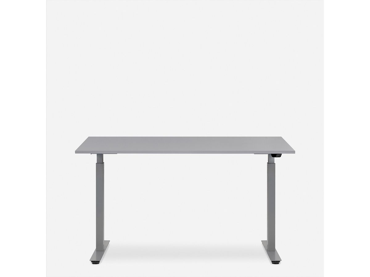 WRK21 Schreibtisch Smart 140 x 80 cm, Höhenverstellbar, Grau Uni / Grau