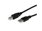 ROLINE RM USB 2.0 Kabel, Typ A-B, schwarz, 0,8 m