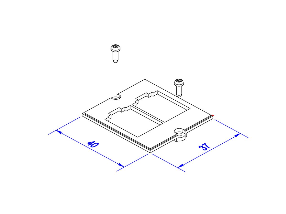 BACHMANN Rahmen für 2x METZ CONNECT E-DAT Modul CAT6
