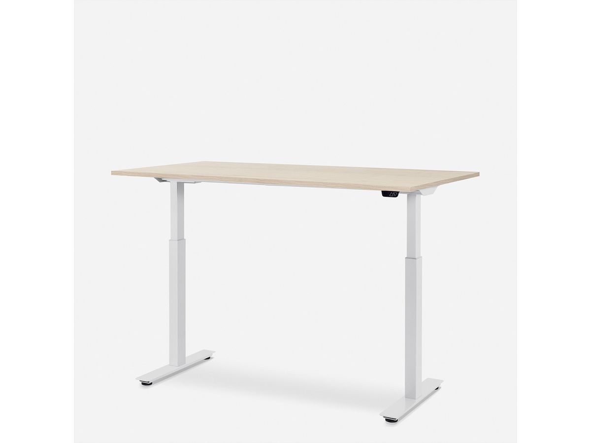 WRK21 Bureau Smart 160 x 80 cm, Hauteur réglable, Mandal érable / Blanc