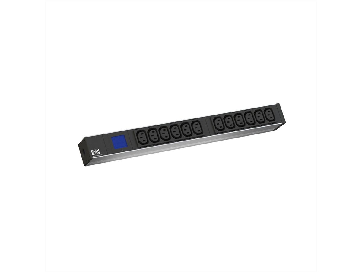 BACHMANN BN0500 PDU 19" 1U 12xC13, mesure du courant, 2P+T