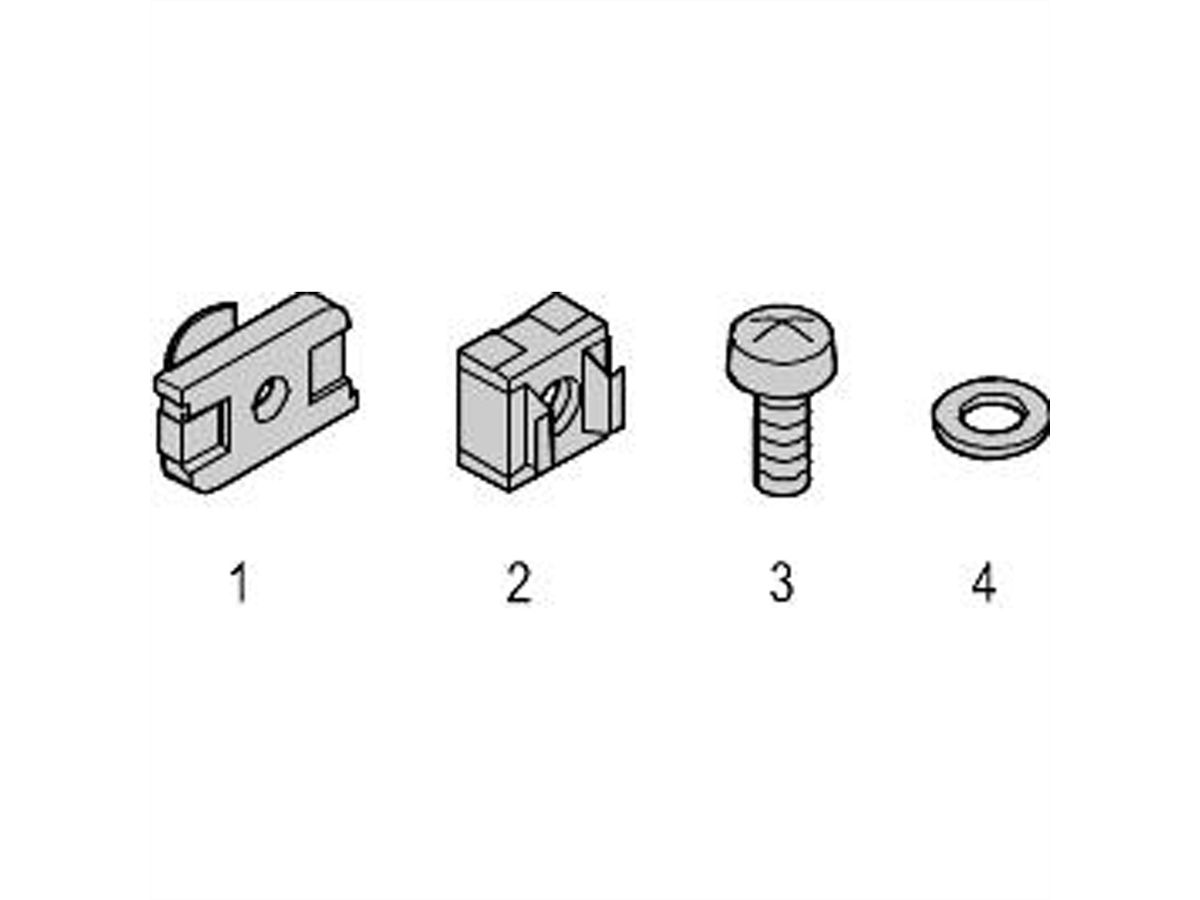 SCHROFF Kit d'assemblage pour montage d'anneaux de câbles sur rail en C