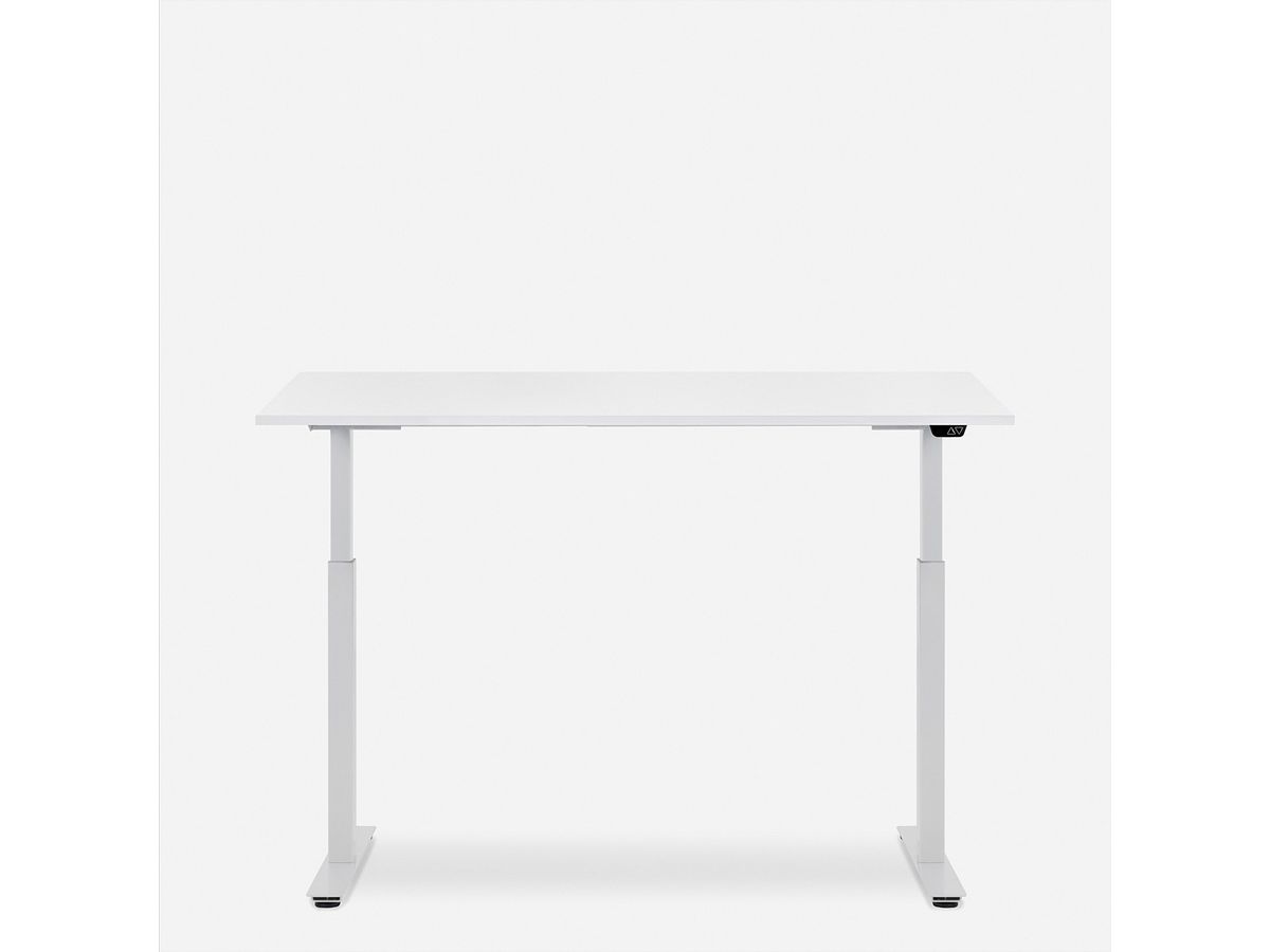 WRK21 Bureau Smart 180 x 80 cm, Hauteur réglable, Blanc uni / Blanc