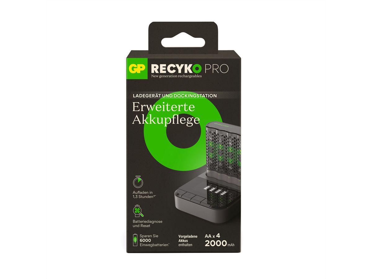 GP Batteries USB-Chargeur GP P461, incl. 4x ReCyko Pro AA 2000mAh &USB Dock