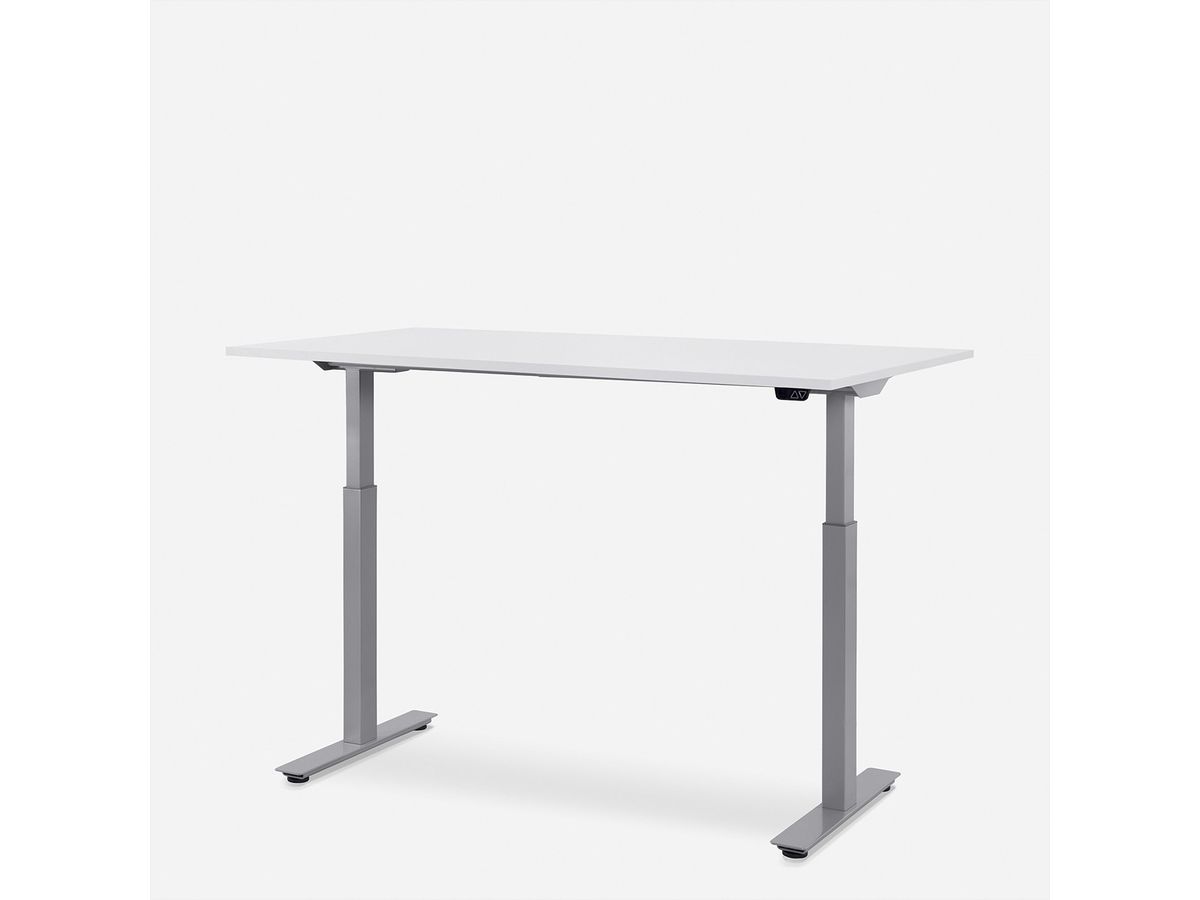 WRK21 Schreibtisch Smart 180 x 80 cm, Höhenverstellbar, Weiss Uni / Grau