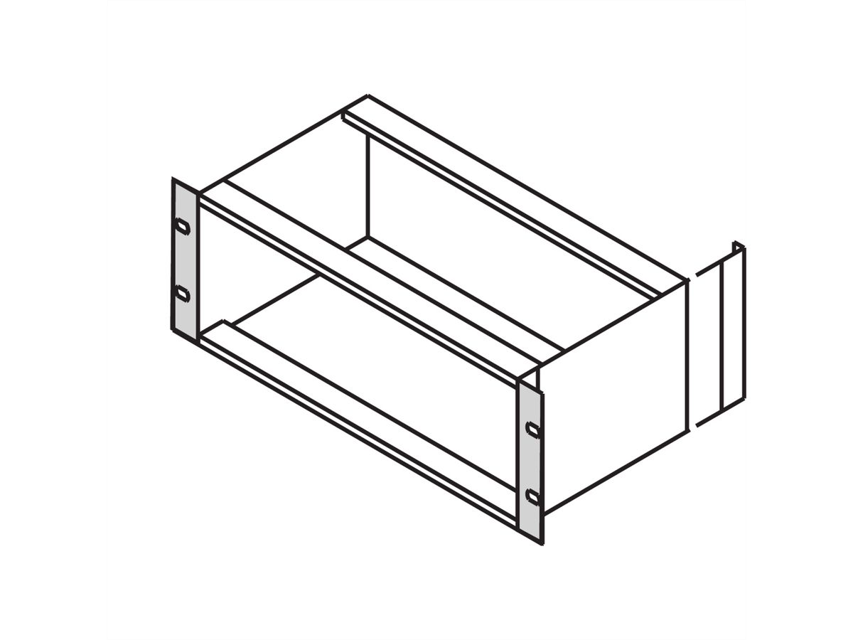 SCHROFF EuropacPRO 19" Support pour joint en acier inoxydable, Type F, trous pour poignée, 4 U