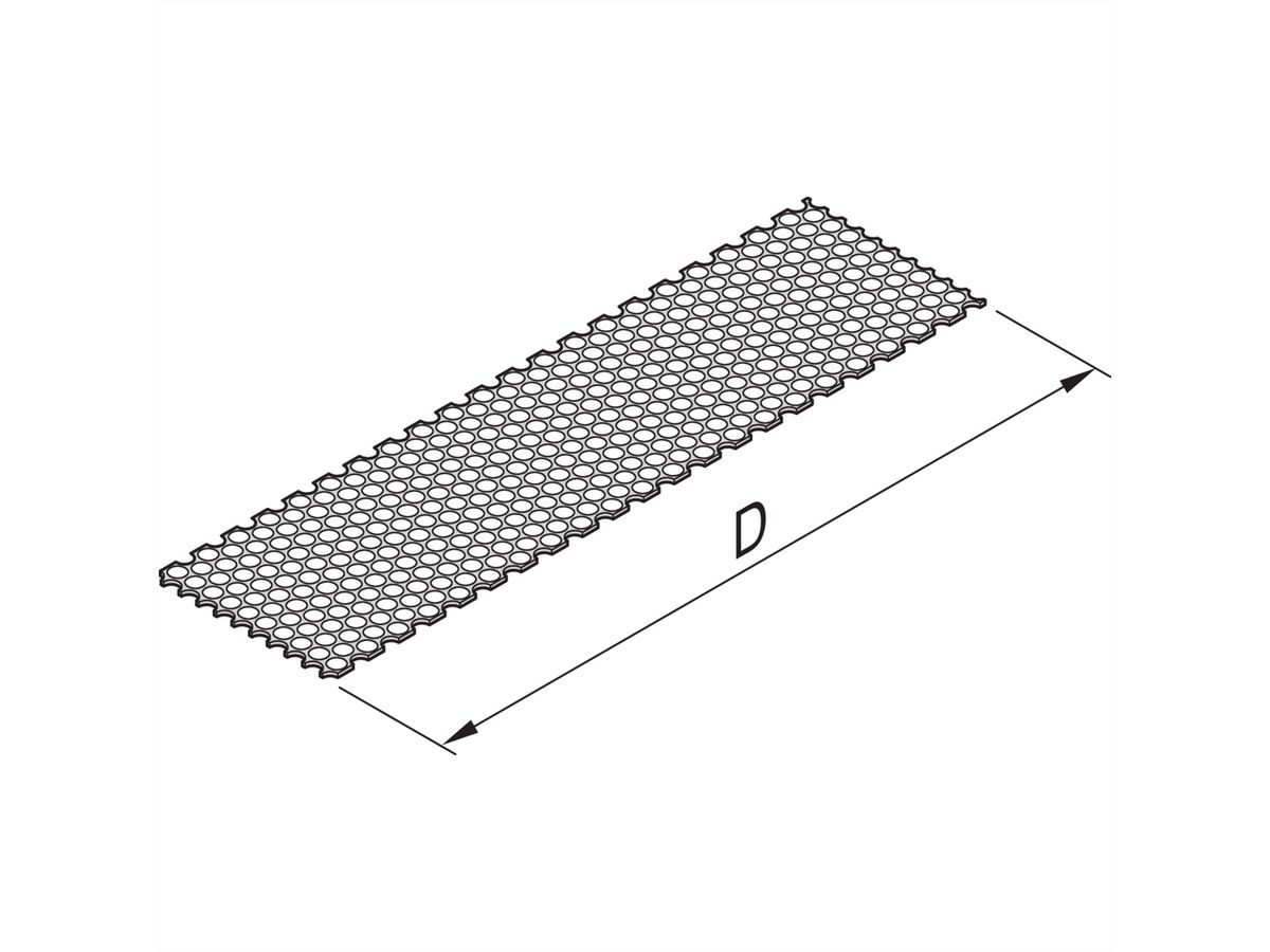 Plaque de recouvrement de l'unité enfichable SCHROFF, avec perforation, 10 HP, 167 mm