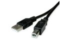 ROLINE RM USB 2.0 Kabel, Typ A-B, schwarz, 0,8 m