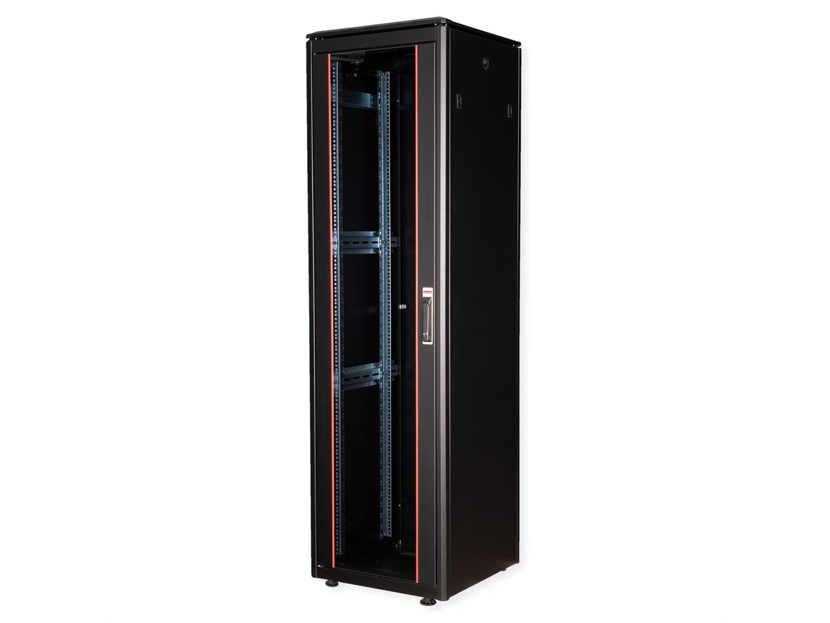 ROLINE 19-Zoll Netzwerkschrank Pro 42 HE, 600x600 BxT Glastür schwarz