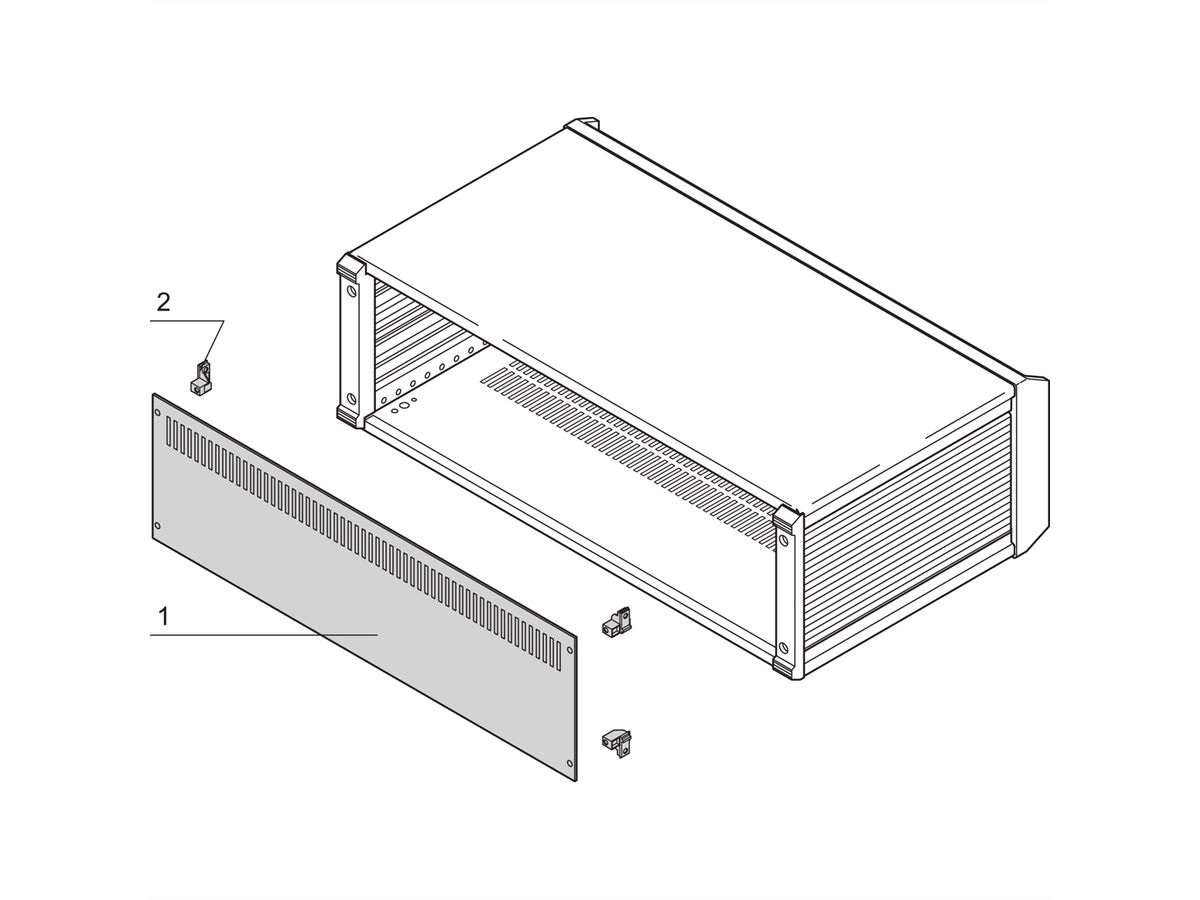 SCHROFF PropacPRO Panneau arrière, pleine largeur, non blindé, sans perforation, 4 U, 42 HP