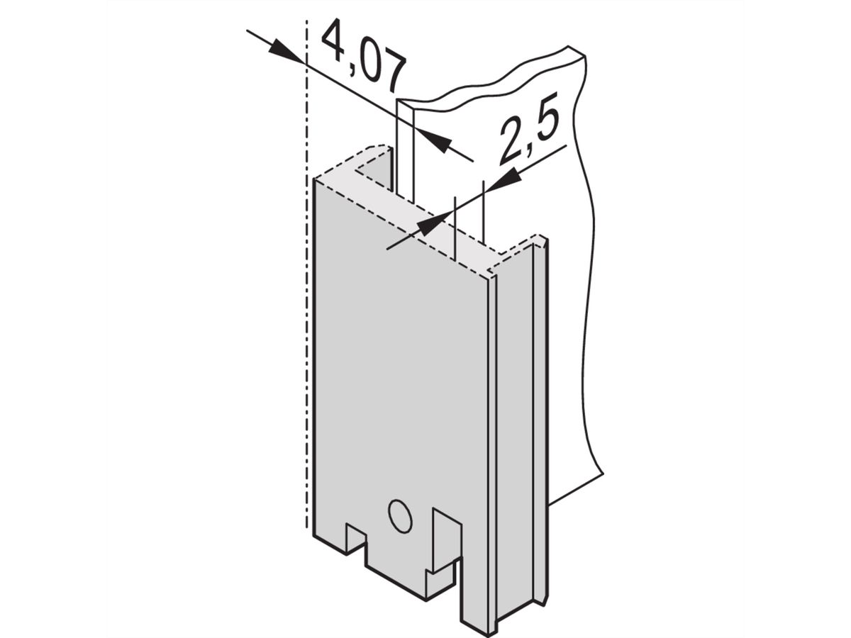 SCHROFF Plug-In Unit U-Profile Face avant pour IEL, IET, Type 2 Poignée, 6 U, 8 CV, 2,5 mm, Al, Anodisé frontal, Conducteur arrière