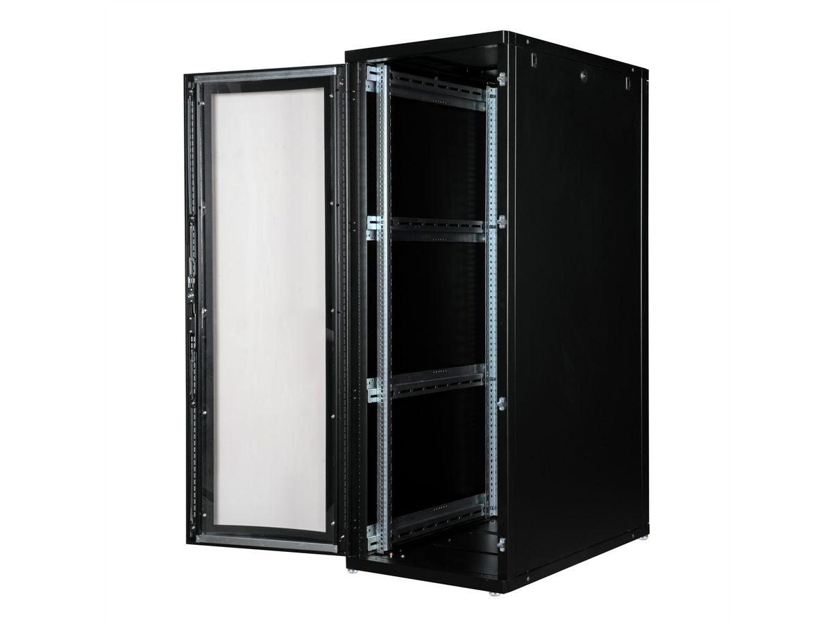 ROLINE 19-Zoll Serverschrank Pro 36 HE, 600x1000 BxT schwarz Plexiglas