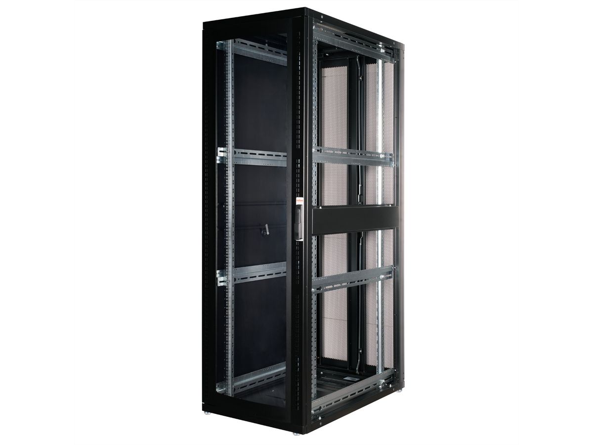 ROLINE 19-Zoll Serverschrank Pro 42 HE, 600x1000 BxT schwarz Plexiglas