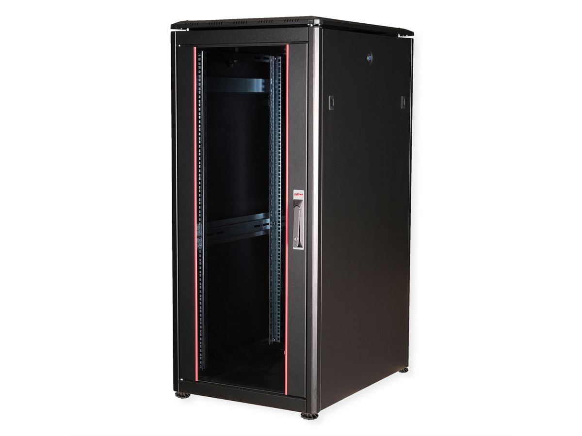 ROLINE 19-Zoll Netzwerkschrank Pro 26 HE, 600x800 BxT Glastür schwarz