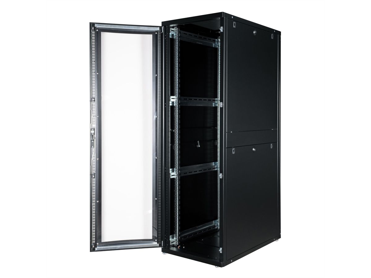 ROLINE 19-Zoll Serverschrank Pro 42 HE, 600x1000 BxT schwarz Plexiglas