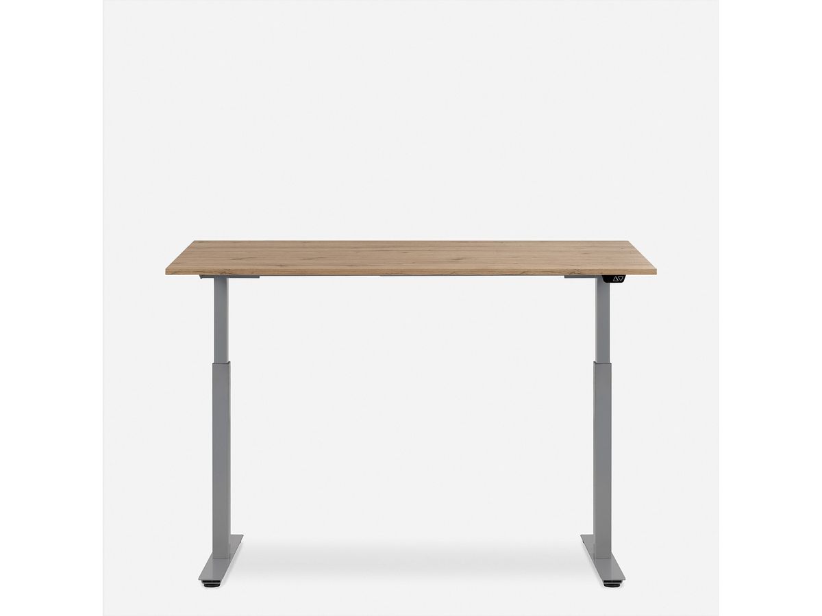 WRK21 Schreibtisch Smart 140 x 80 cm, Höhenverstellbar, Kendal Eiche / Grau