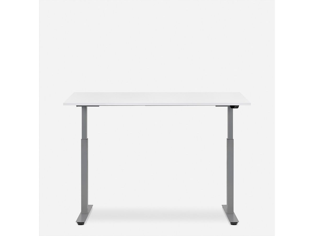 WRK21 Schreibtisch Smart 140 x 80 cm, Höhenverstellbar, Weiss Uni / Grau