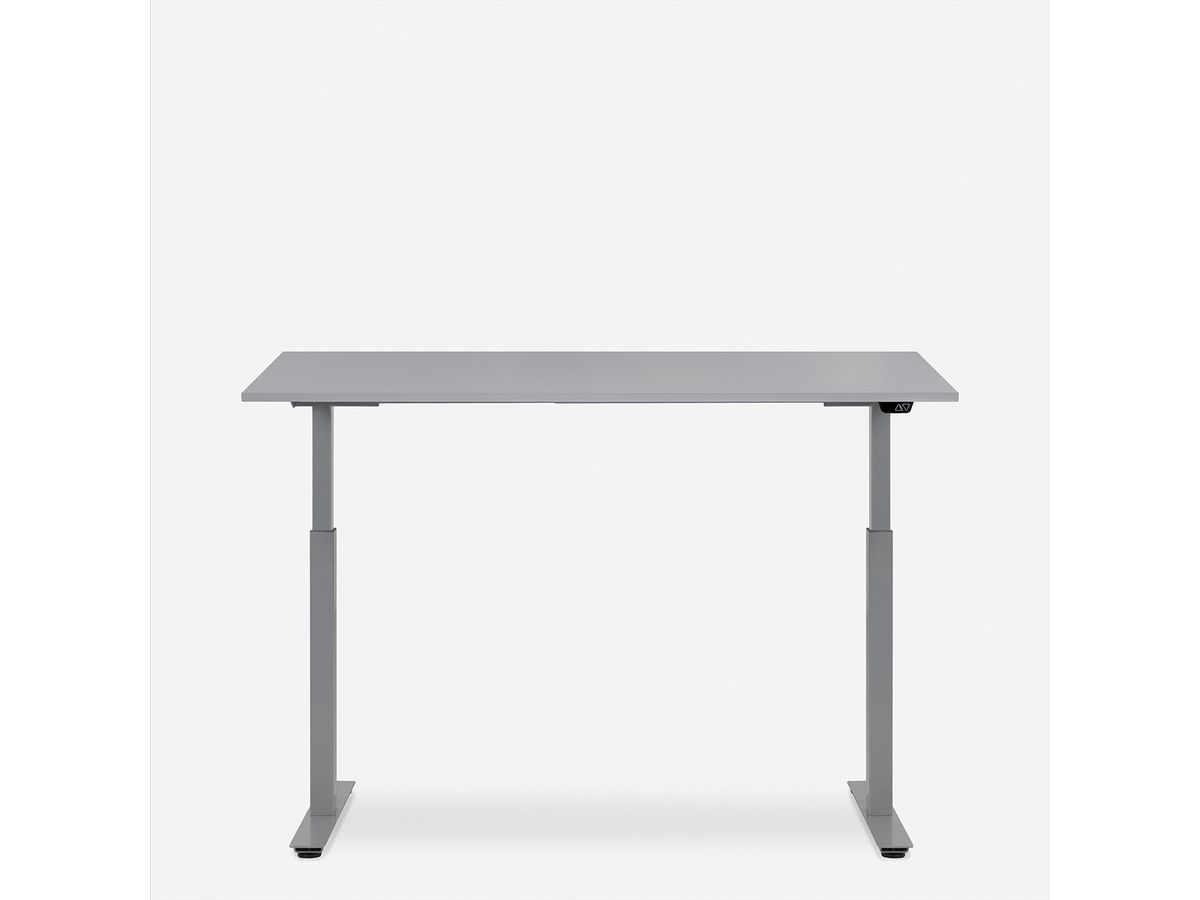 WRK21 Schreibtisch Smart 180 x 80 cm, Höhenverstellbar, Grau Uni / Grau
