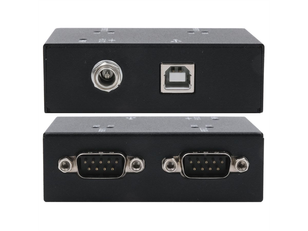 EXSYS EX-13072HM USB 2.0 vers 2 ports série RS-232 Boîtier métallique Kit de puces FTDI