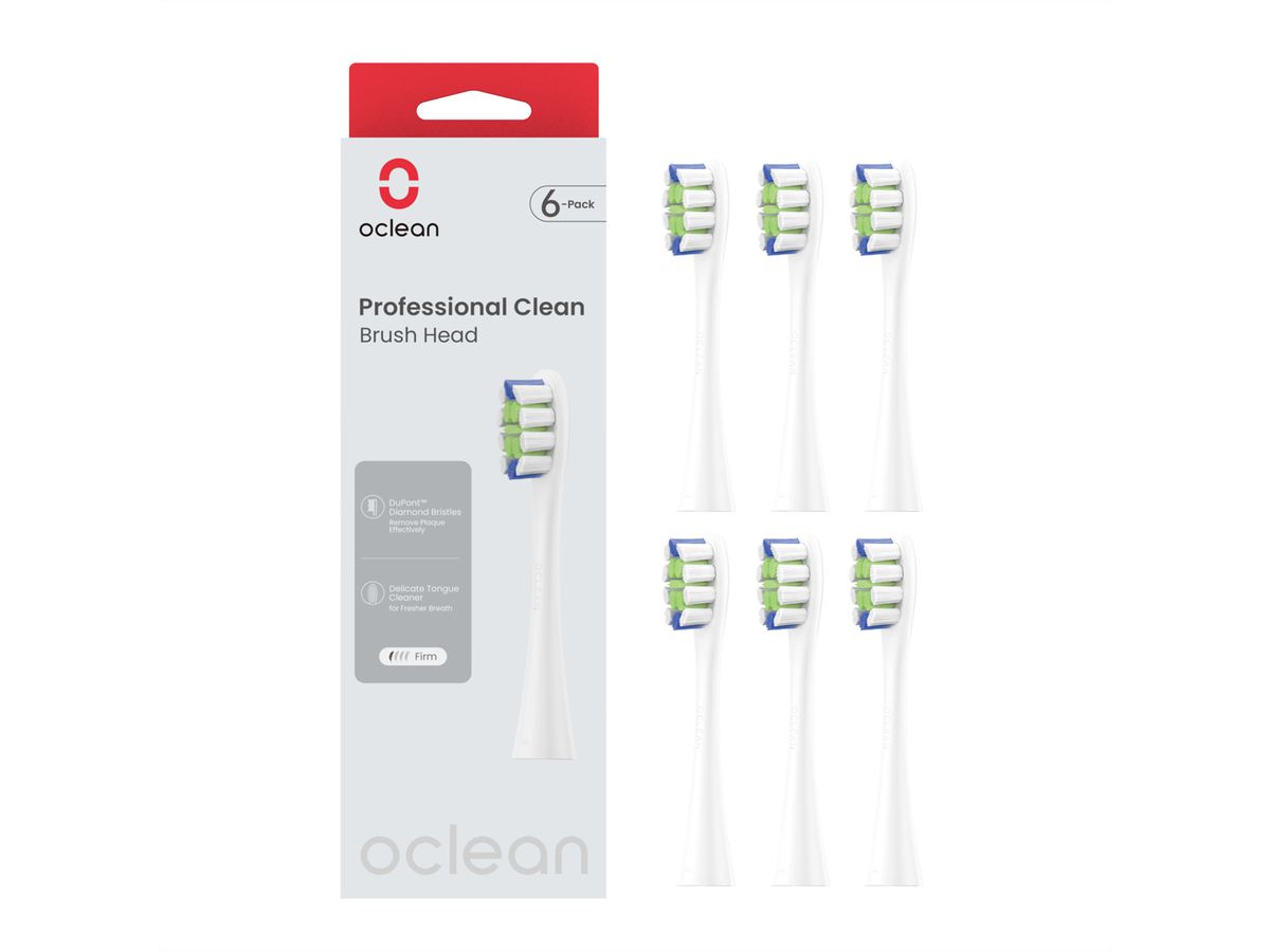 Oclean Professional clean Paquet de 6, Blanc
