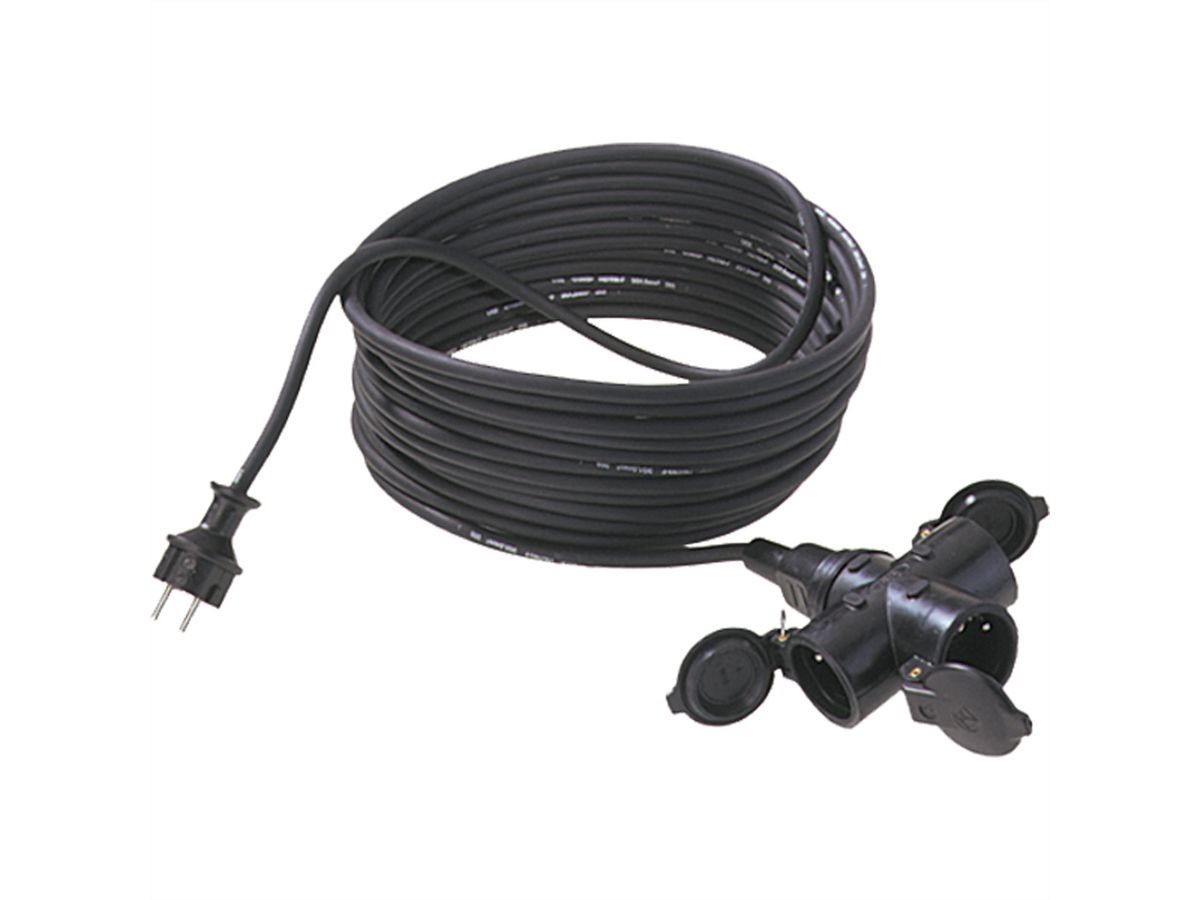 BACHMANN Câble prol. 3G1,5mm² noir,5m,3x, ALLEMAND