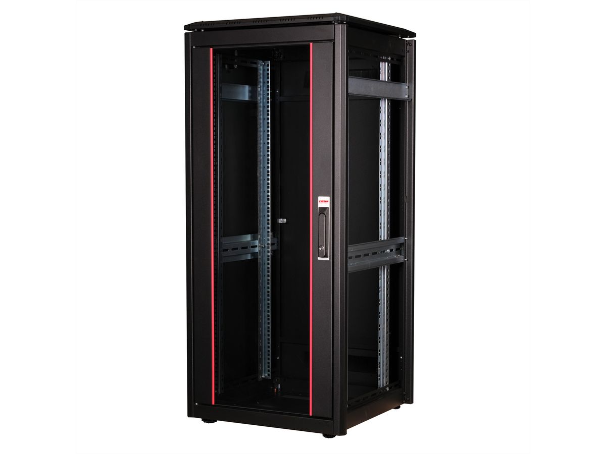 ROLINE 19" Baie réseau Pro 26U, 600x600 LxP Porte verre noir