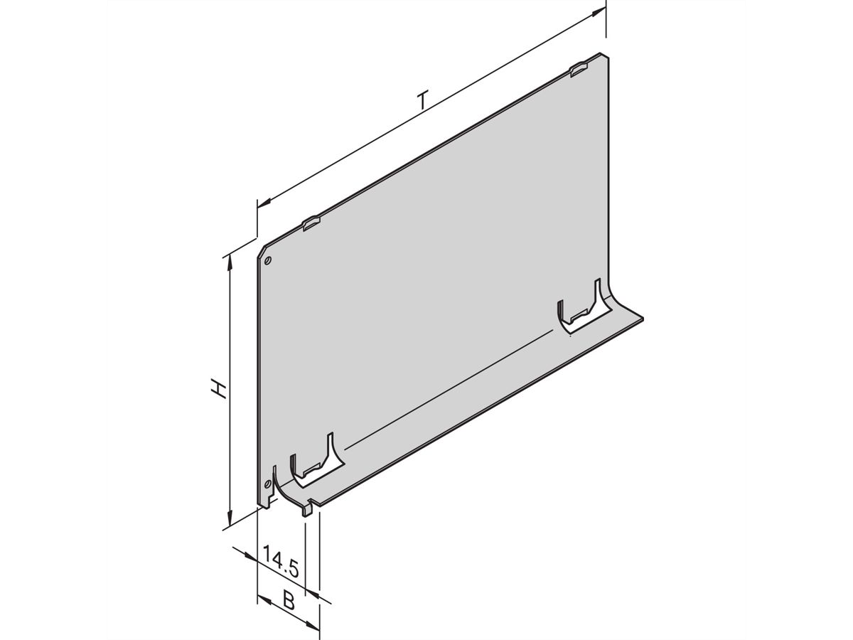 Déflecteur d'air SCHROFF sans panneau frontal, 3 U, 4 CV, profondeur 160 mm