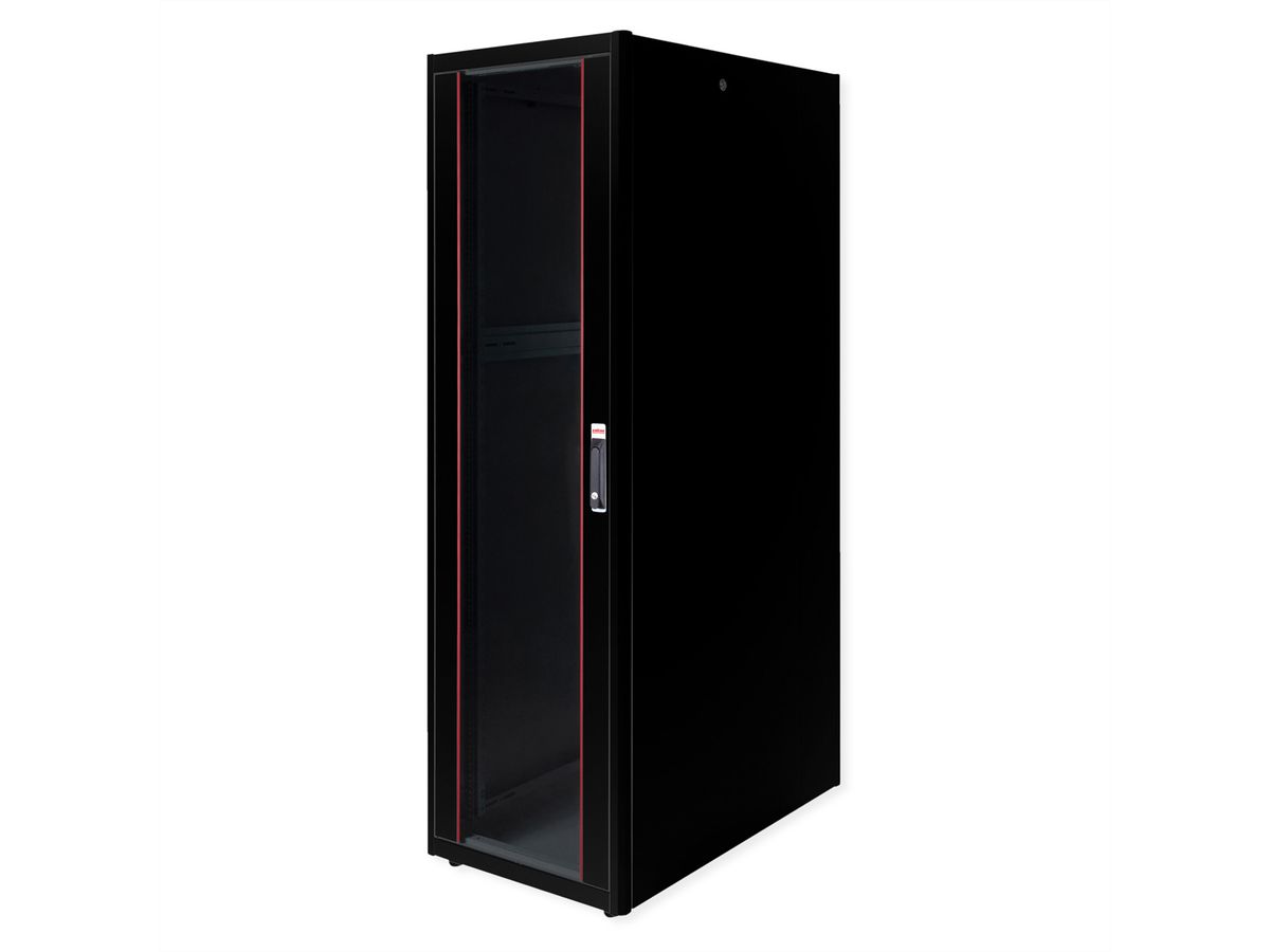 ROLINE 19-Zoll Netzwerkschrank Basic 42 HE, 600x1000 BxT Glastür schwarz